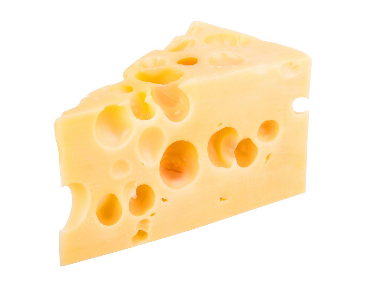 Cheese chunk isolated on white background
