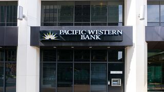 CENTURY CITY, CA - MARCH 17: General view of Pacific Western Bank in Century City on March 17, 2023 in Century City, California.  (Photo by AaronP/Bauer-Griffin/GC Images)