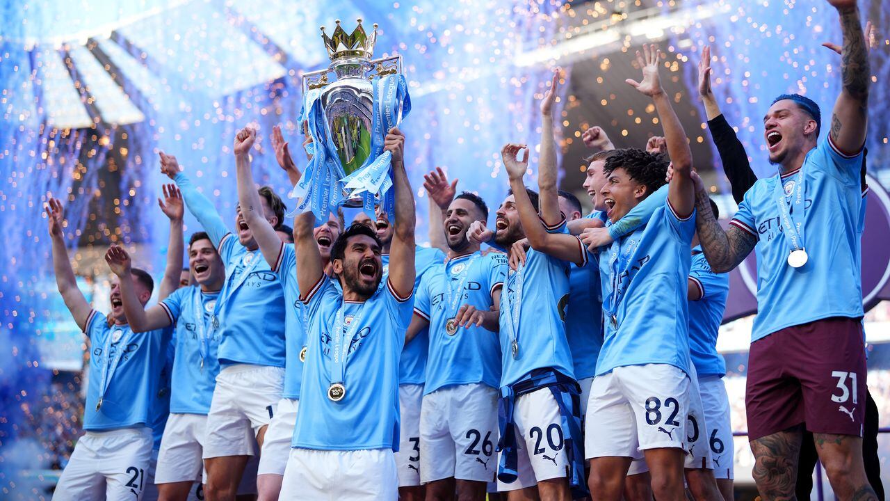 Imagen de la celebración de Manchester City por la consecución del título de la Premier League 2022-2023