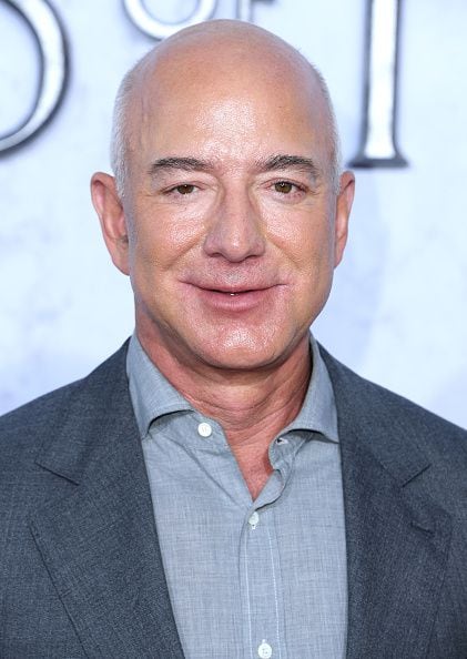 CULVER CITY, CALIFORNIA - AUGUST 15:  Jeff Bezos, Amazon Founder & Executive Chair  arrives at the Los Angeles Premiere Of Amazon Prime Video's "The Lord Of The Rings: The Rings Of Power" at The Culver Studios on August 15, 2022 in Culver City, California. (Photo by Steve Granitz/FilmMagic)