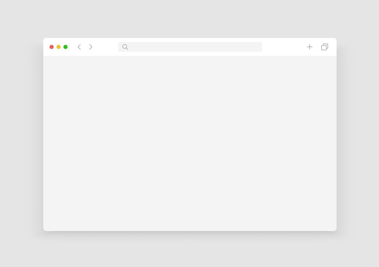 Web browser window mockup. User interface design template similar to chrome