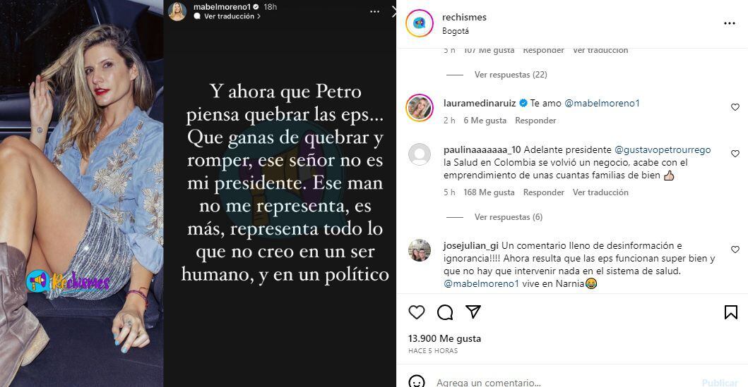 Mabel Moreno y la crítica hacia el presidente Petro.
