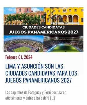 La noticia que ratificaba a Lima y Asunción como sedes, desapareció de la web de Panam Sports