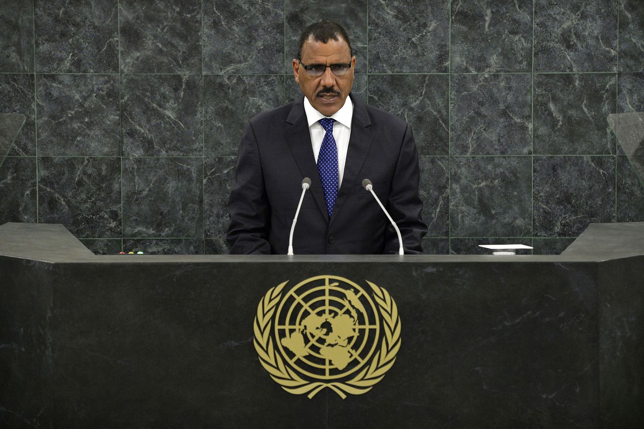Mohamed Bazoum, se dirige a la 68ª Asamblea General de las Naciones Unidas en la sede de la ONU el 27 de septiembre de 2013