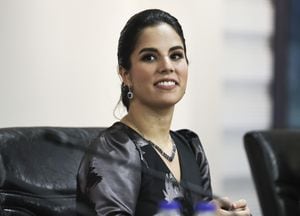 Gabriela Rodríguez de Bukele, primera dama de El Salvador en Ankara, Turquía el 21 de enero de 2022. Foto: Emin Sansar/Anadolu Agency vía Getty Images