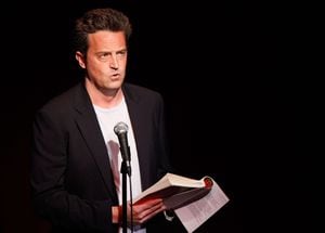 LOS ANGELES, CA - JUNE 15:  Matthew Perry performs onstage at the "Celebrity Autobiography: In Their Own Words" Benefit held at Largo on June 15, 2009 in Los Angeles, California.  (Photo by Michael Tran/FilmMagic)
