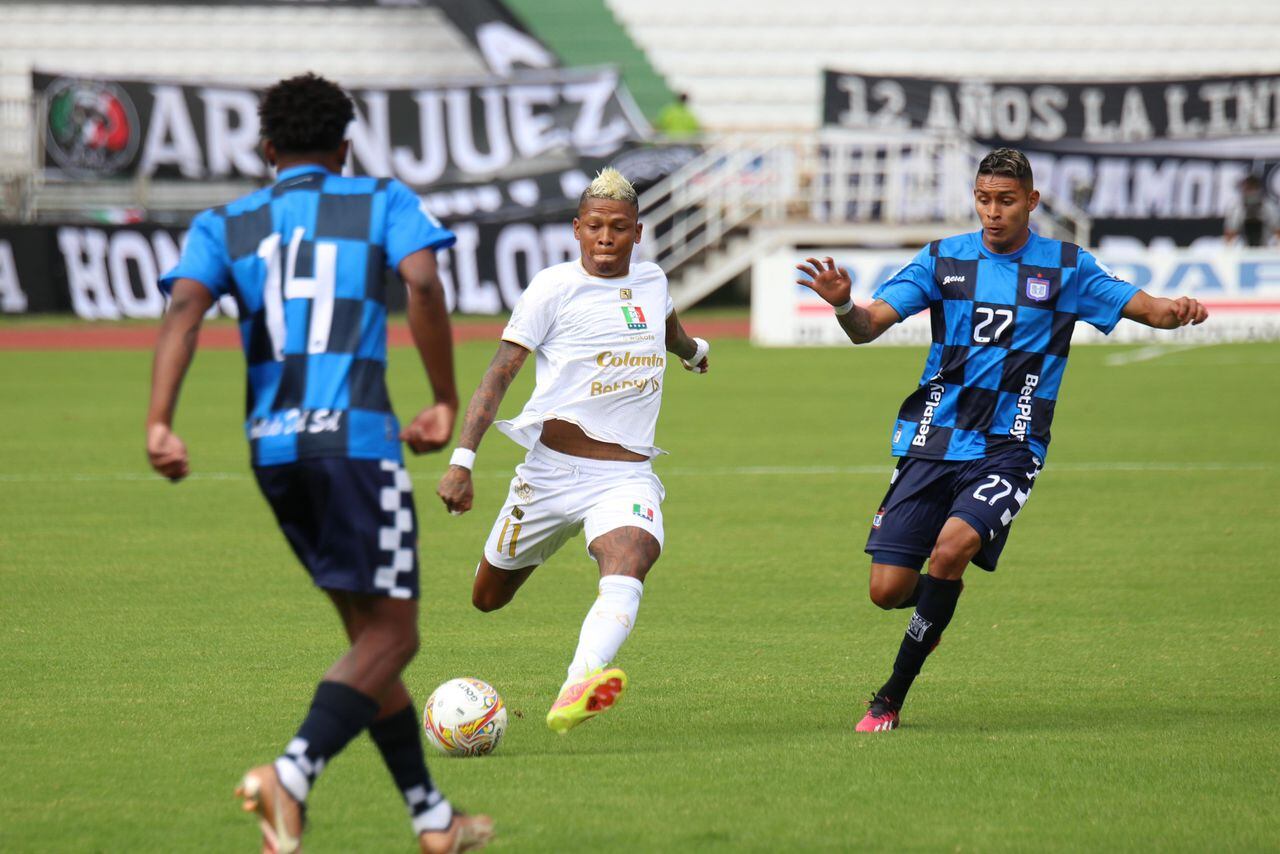 Imagen del partido entre Once Caldas y Boyacá Chicó por la fecha 1 del primer semestre de la Liga colombiana 2024.