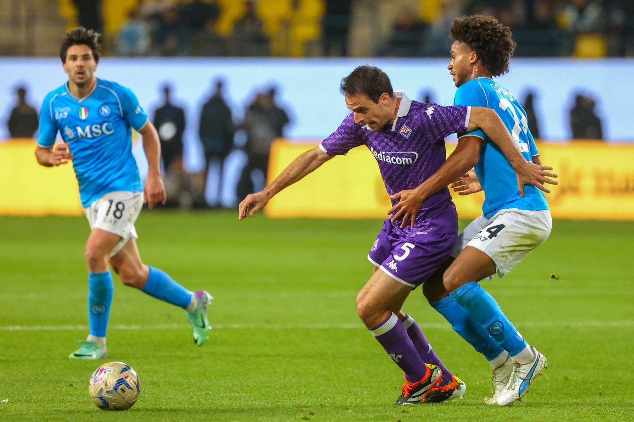 Napoli Vs. Fiorentina Superliga Italiana 2023-2024.